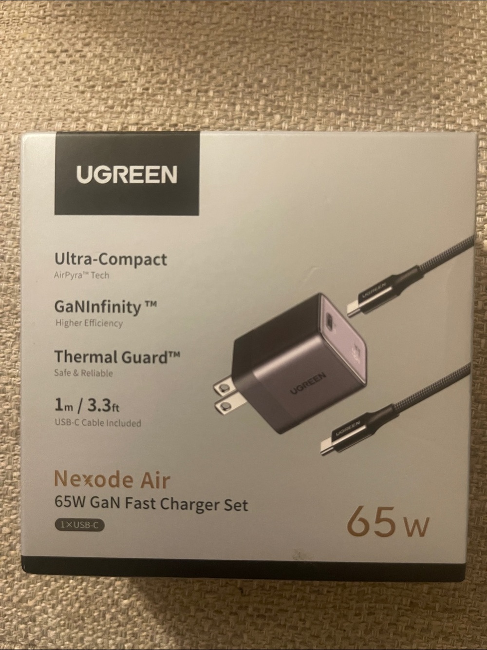 Nexode Air 65W GaN Fast Charger - Gray